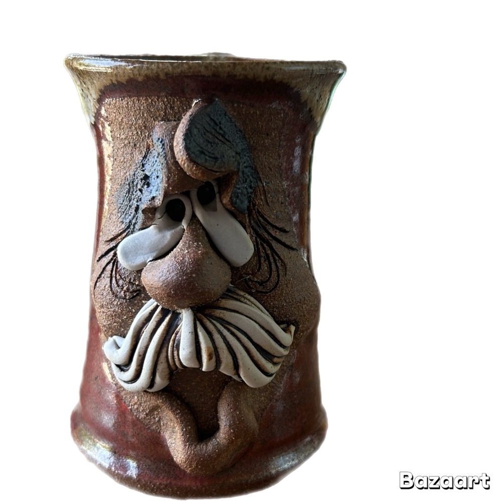 John Mahone (MMS) Funny face studio. Handcrafted Brown Ceramic Mug